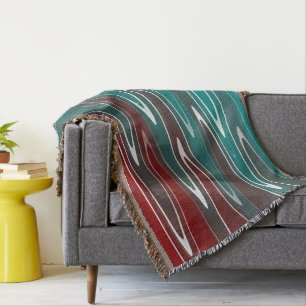Waves in white throw blanket
