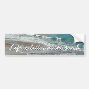 Waves Lapping on the Beach Turquoise Blue Ocean Bumper Sticker