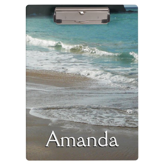 Waves Lapping on the Beach Turquoise Blue Ocean Clipboard (Front)