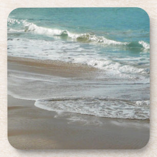 Waves Lapping on the Beach Turquoise Blue Ocean Coaster
