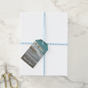 Waves Lapping on the Beach Turquoise Blue Ocean Gift Tags