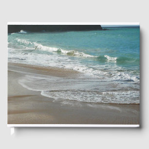 Waves Lapping on the Beach Turquoise Blue Ocean Guest Book