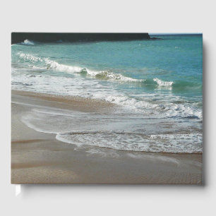 Waves Lapping on the Beach Turquoise Blue Ocean Guest Book