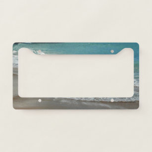 Waves Lapping on the Beach Turquoise Blue Ocean Licence Plate Frame