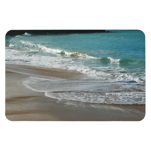 Waves Lapping on the Beach Turquoise Blue Ocean Magnet (Horizontal)