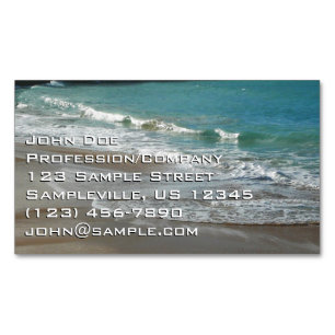 Waves Lapping on the Beach Turquoise Blue Ocean Magnetic Business Card