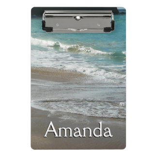 Waves Lapping on the Beach Turquoise Blue Ocean Mini Clipboard