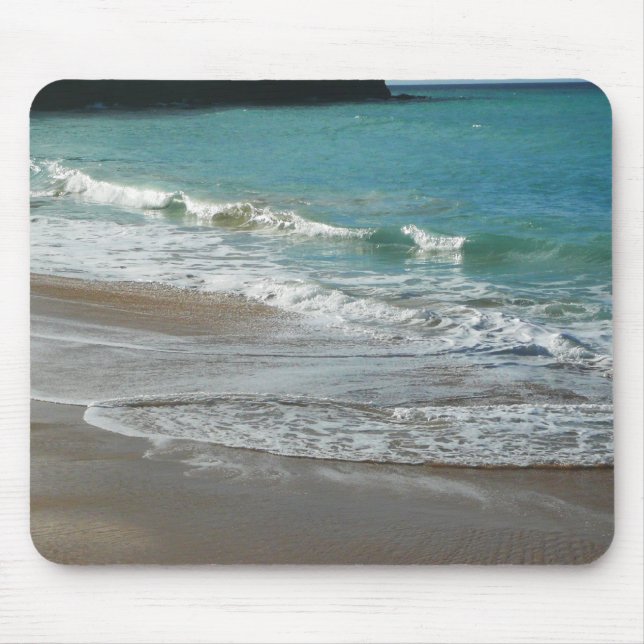 Waves Lapping on the Beach Turquoise Blue Ocean Mouse Mat (Front)
