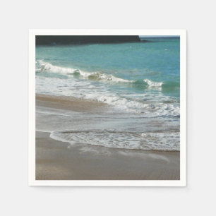 Waves Lapping on the Beach Turquoise Blue Ocean Napkin