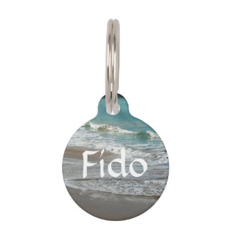 Waves Lapping on the Beach Turquoise Blue Ocean Pet Tag
