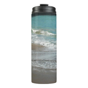 Waves Lapping on the Beach Turquoise Blue Ocean Thermal Tumbler