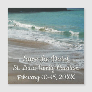 Waves Lapping on the Beach Turquoise Save the Date