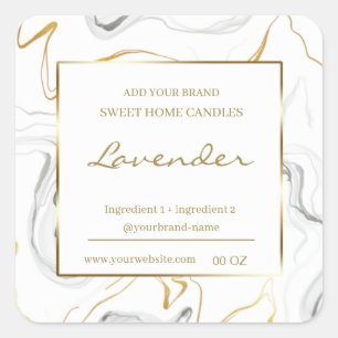 Waves marble and gold ingredients product label