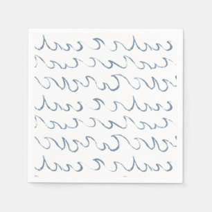 Waves Minimal Abstract Hand Drawn Scandi Pattern  Napkin