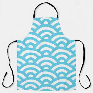 Waves ocean blue texture apron