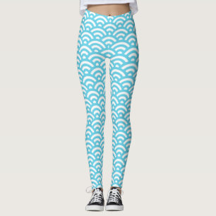 Waves Ocean Blue Texture Leggings