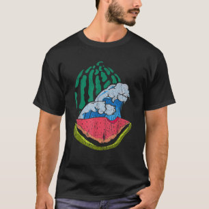 Waves Ocean Tropical Summer Vibes Fruit Watermelon T-Shirt