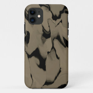 Waves of Black and Brown iPhone 11 Case