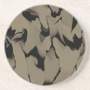 Waves of Black and Brown Coaster