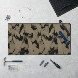 Waves of Black and Brown Desk Mat