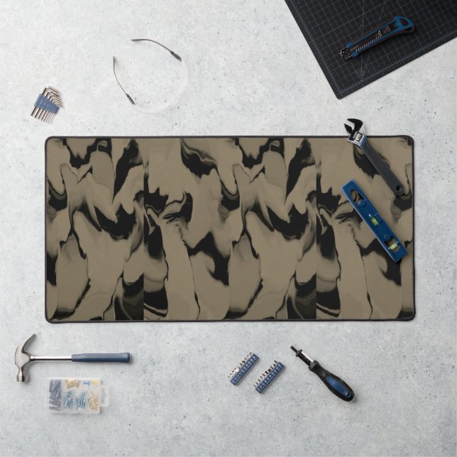 Waves of Black and Brown Desk Mat (Workstation)