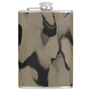Waves of Black and Brown Hip Flask