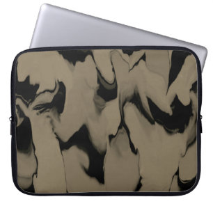 Waves of Black and Brown Laptop Sleeve