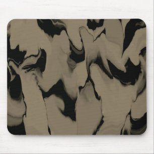 Waves of Black and Brown Mouse Mat