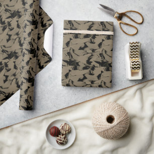 Waves of Black and Brown Wrapping Paper