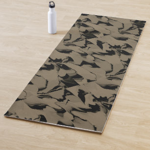 Waves of Black and Brown Yoga Mat