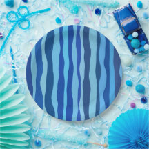 Waves of Blue Cyan Navy Cobalt Sky Blue