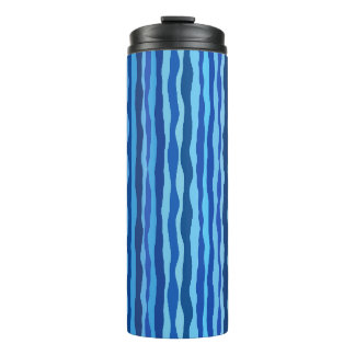 Waves of Blue Cyan Navy Cobalt Sky Blue Thermal Tumbler