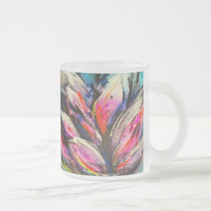 Waves of calm blooming frosted glass coffee mug