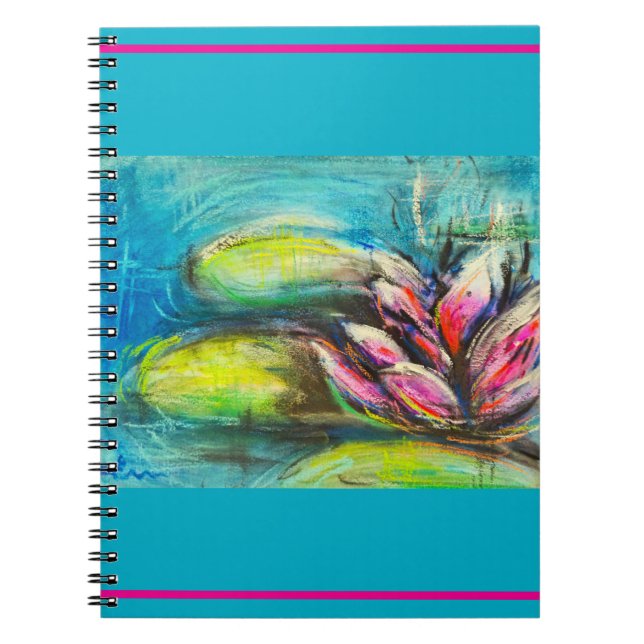 Waves of calm blooming notebook (Front)