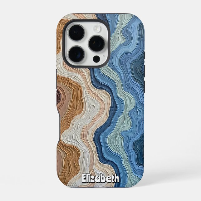 Waves of Colour and Texture on Canvas iPhone Case (Back)