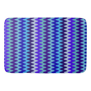 Waves of Deep Sea Blue Bath Mat