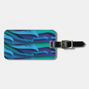 Waves of Different Colors of Blue to Green Luggage Tag