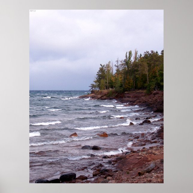 Waves of Lake Superior Poster (Front)