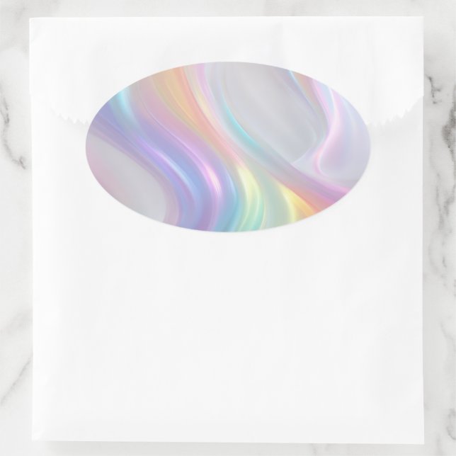 Waves of Light Oval Sticker (Bag)