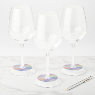 Waves of Light Wine Glass Tag