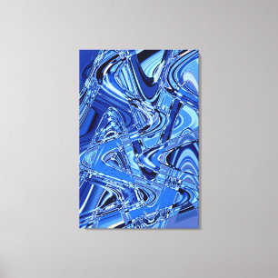waves of roads in blue canvas print