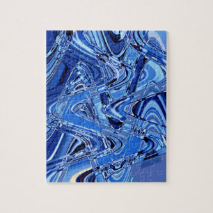 waves of roads in blue jigsaw puzzle