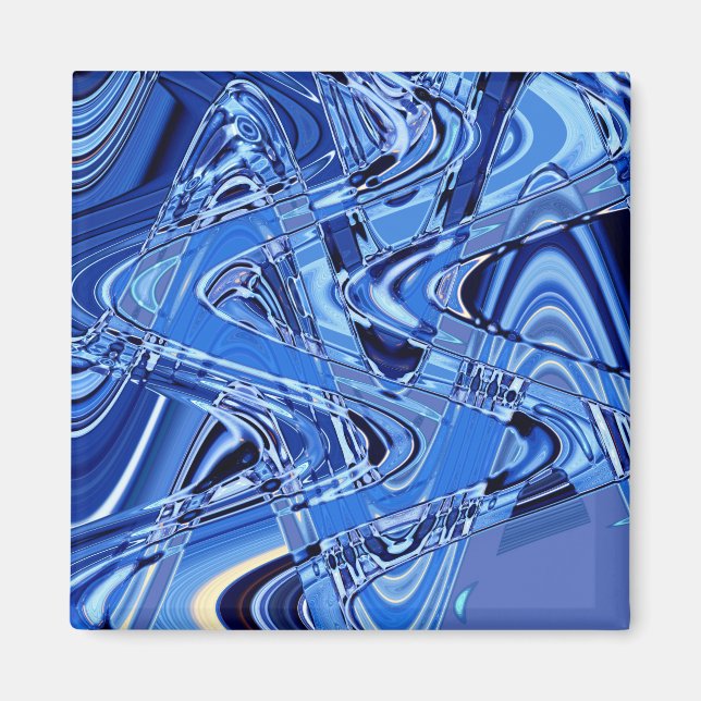 waves of roads in blue magnet (Front)