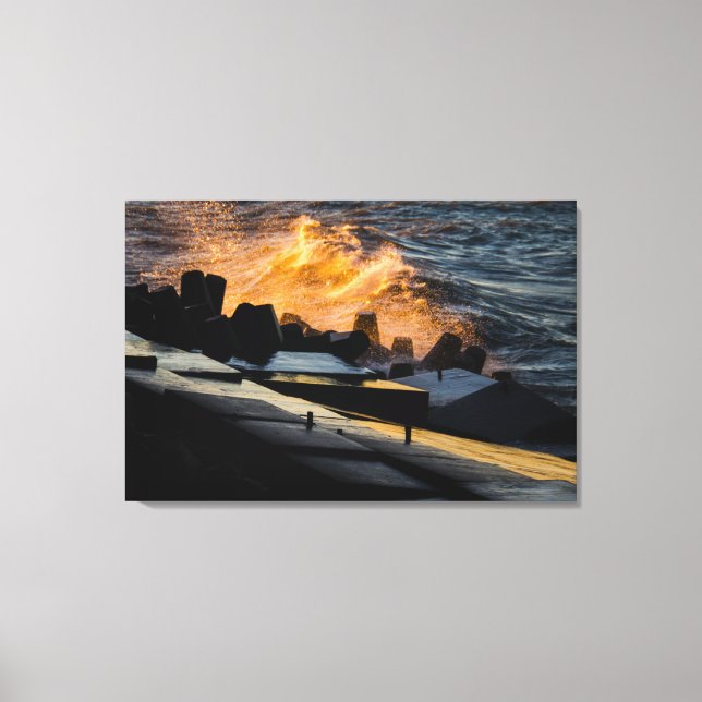 Waves of  Sunset Gold Canvas Print (Front)