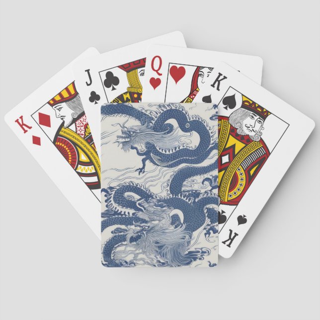 Waves of the dragon  playing cards (Back)