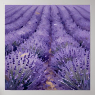 Waves of Violet: An Impressionist Study of Sun Poster