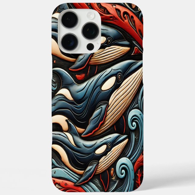 Waves of Wonder: Whales in Motion Case-Mate iPhone Case (Back)