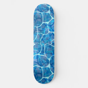 Waves On A Blue Water Surface In A Pool Reflection Skateboard