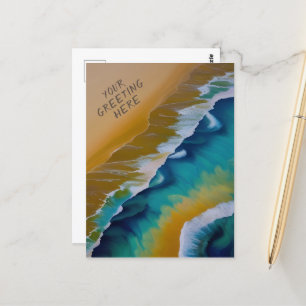 Waves on a Sandy beach all occasion Postcard