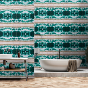 Waves on a sandy beach large pattern wallpaper